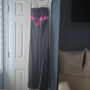 XS satin spaghetti strap gown.